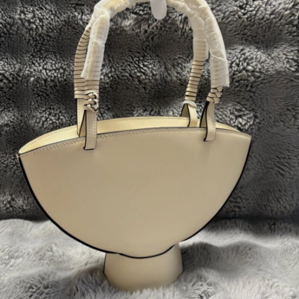 STAUD Lantern leather shoulder bag in Ivory Cream MSRP$465 Limited Edition